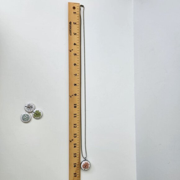 Recycled Magnetic Tree Pendant Locket Necklace Set Handmade Eco Friendly Nature - Picture 10 of 10